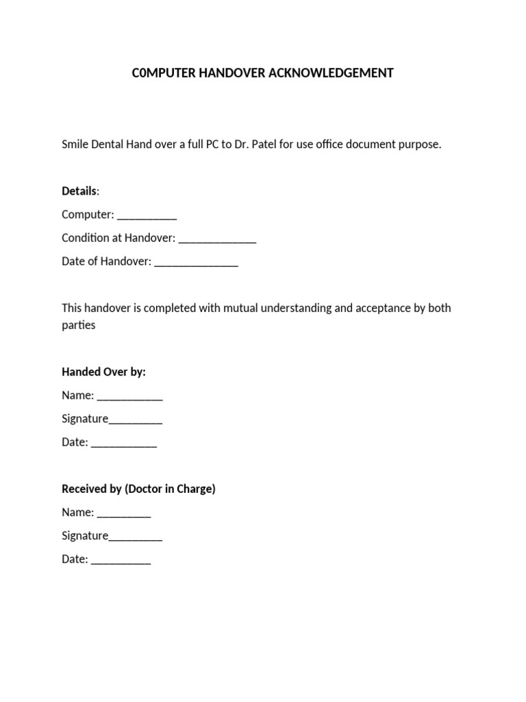 Computer Handover | PDF