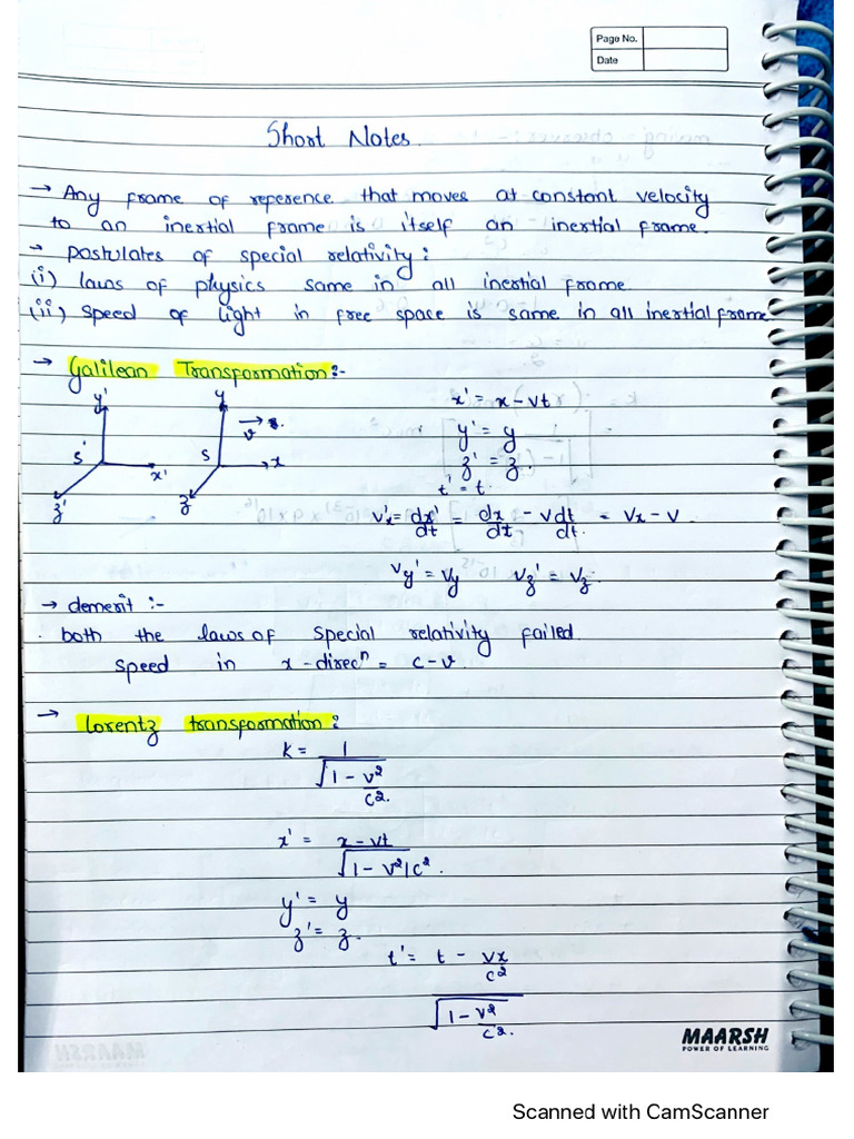 Short Notes Chapter 1 | PDF