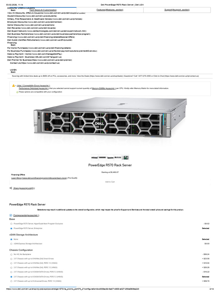 Dell PowerEdge R570 Rack Server - Dell USA | PDF | Solid State Drive ...