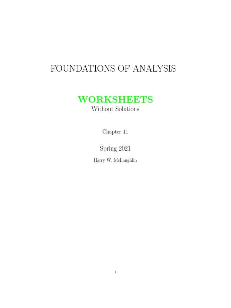 Worksheets Without Solutions | PDF | Set (Mathematics) | Compact Space