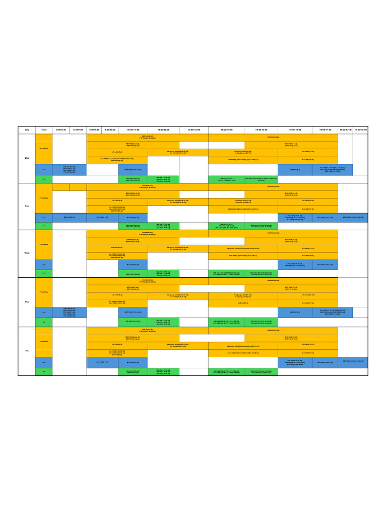 Sem1 MICRO Schedule | PDF