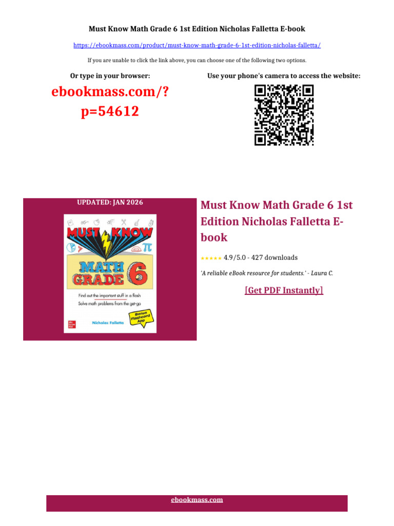 Must Know Math Grade 6 1st Edition Nicholas Falletta ebook upgraded ...