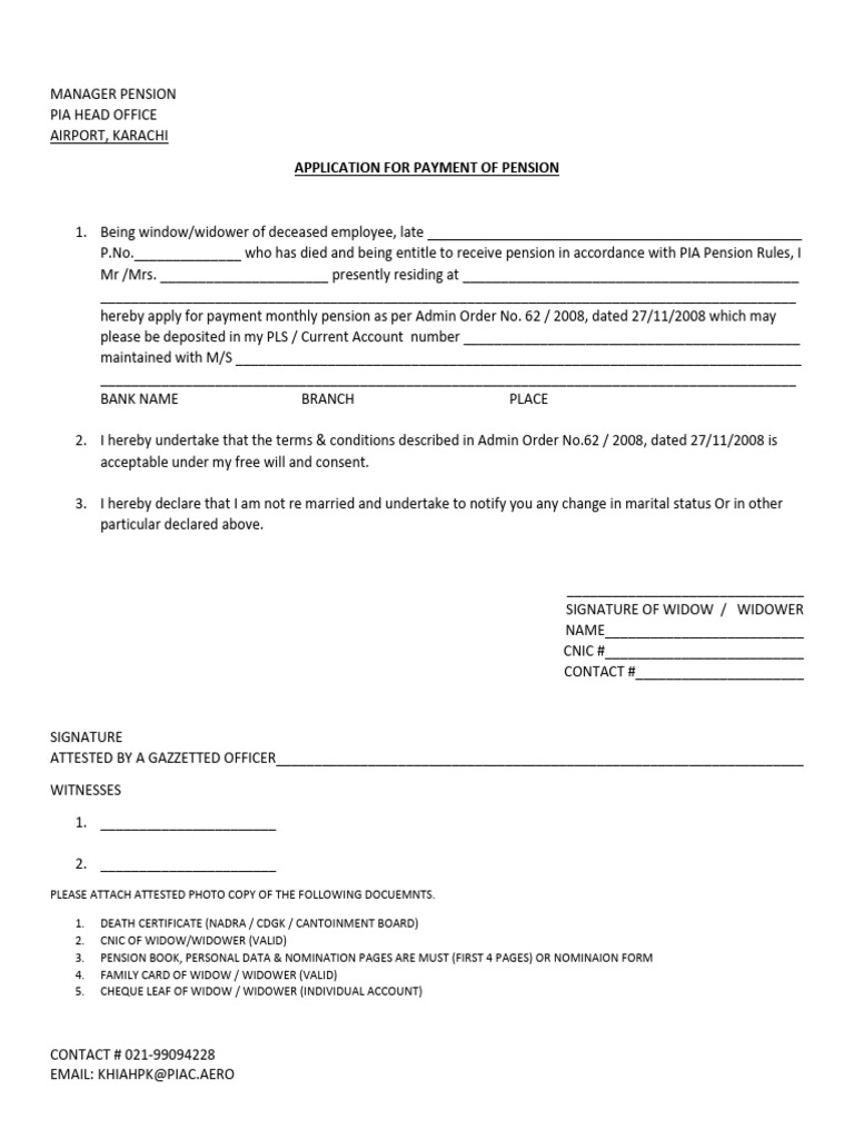 Pension Form | PDF