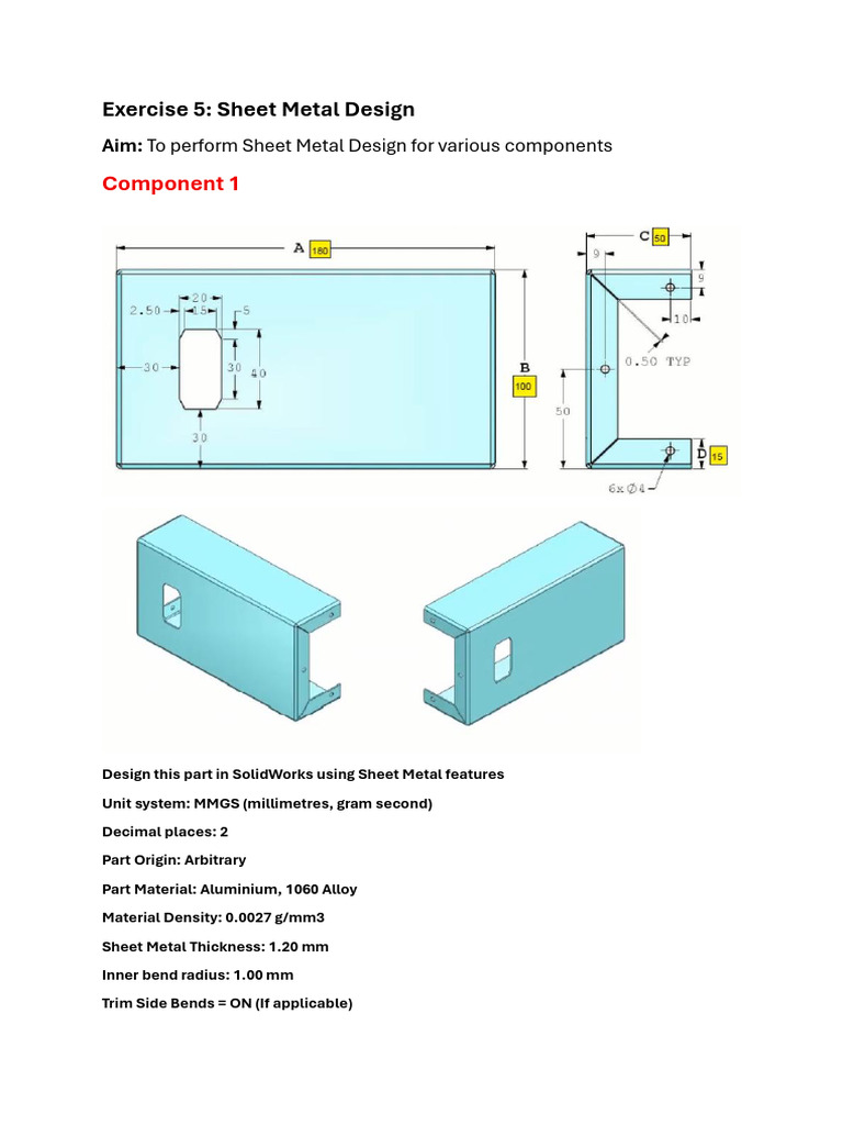 Ex 5 - Sheet Metal Design | PDF