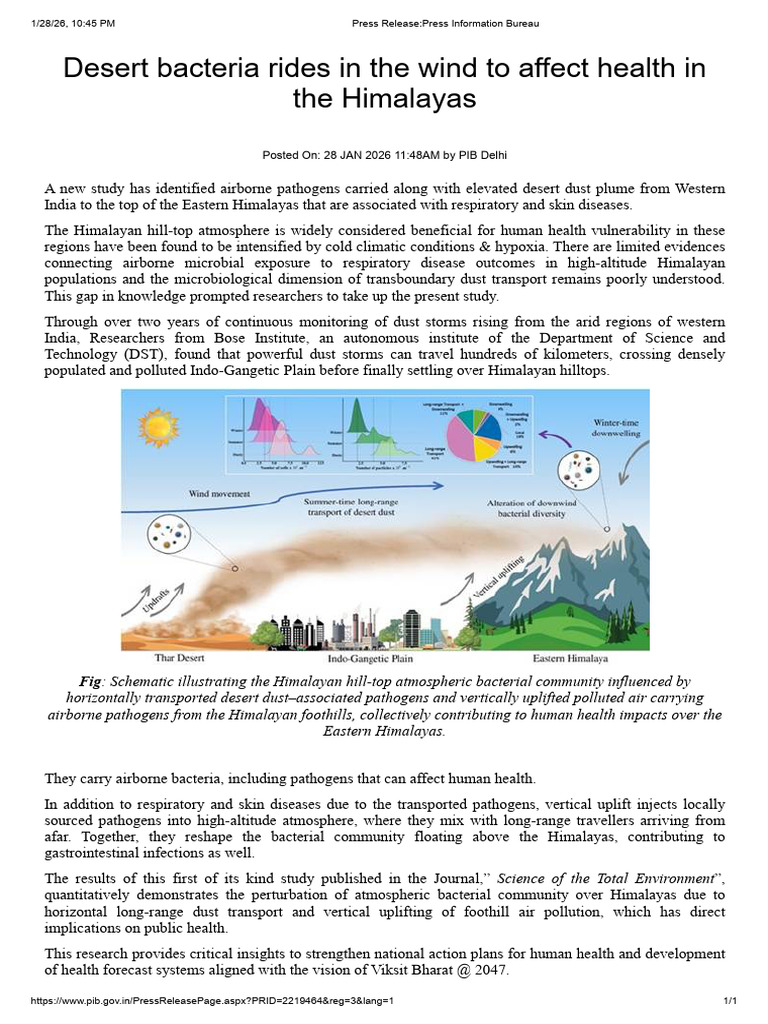 Desert Bacteria Rides in the Wind to Affect Health in the Himalayas ...