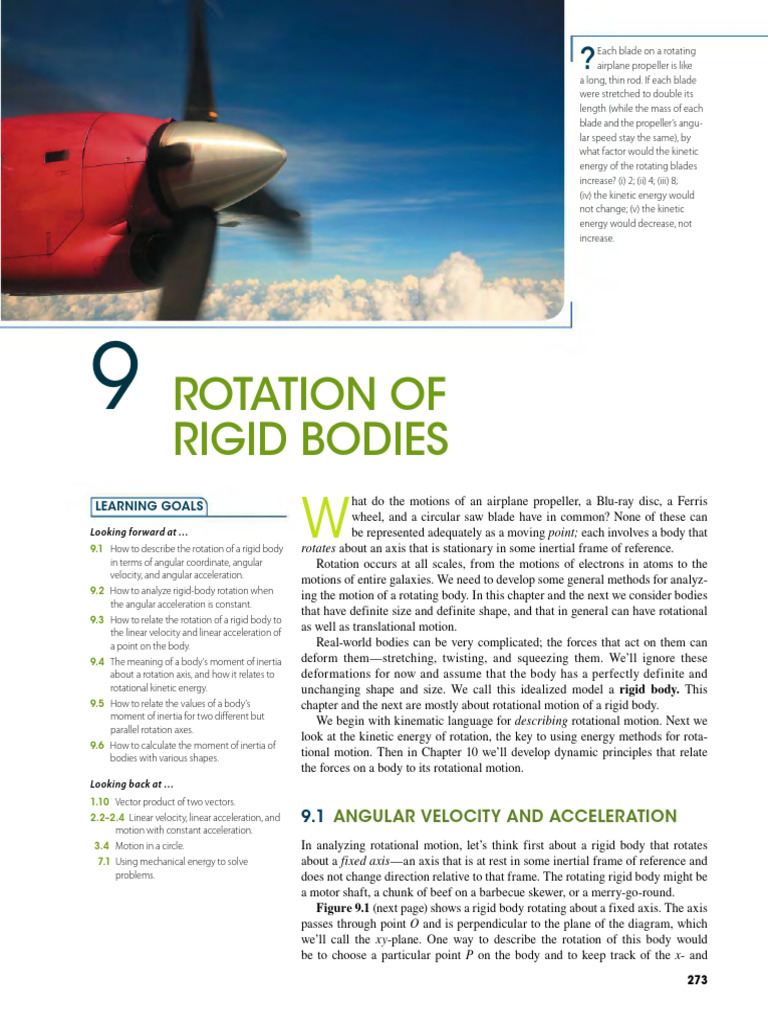 Chapter 9 Rotation of Rigid Bodies | PDF | Rotation Around A Fixed Axis ...