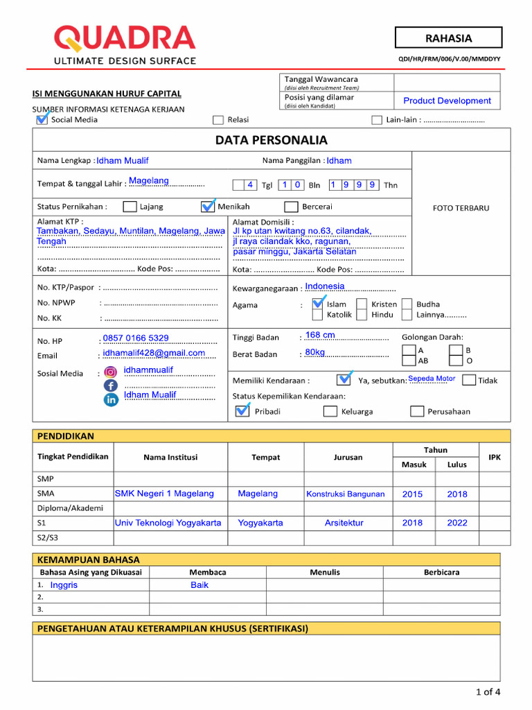 Application Form Quadra - Compressed | PDF