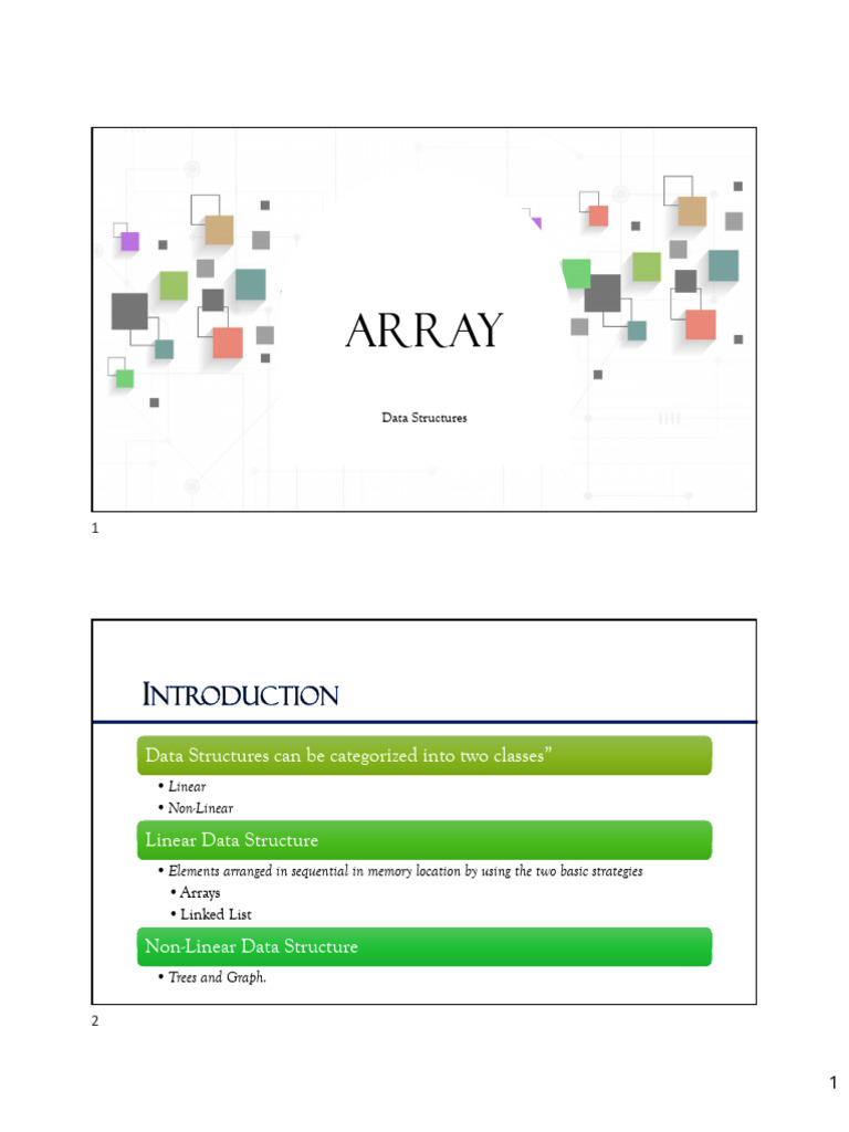 5 Introduction To Arrays 2025 | PDF | Bit | Integer (Computer Science)