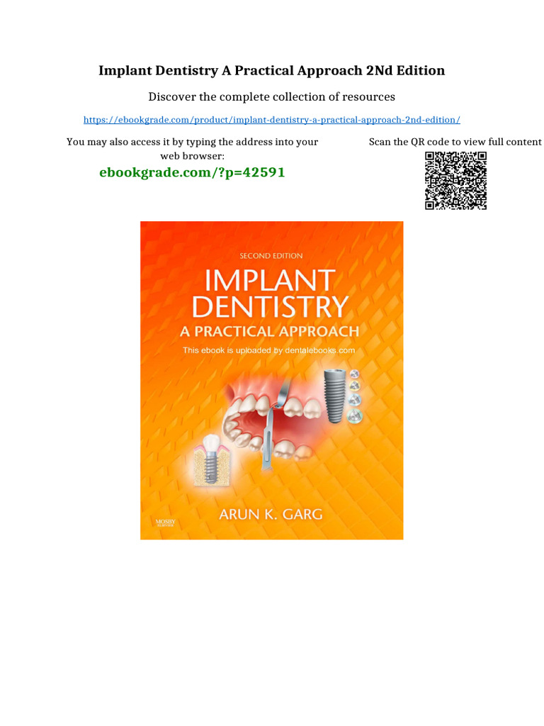 Implant Dentistry A Practical Approach 2nd Edition Available Full ...