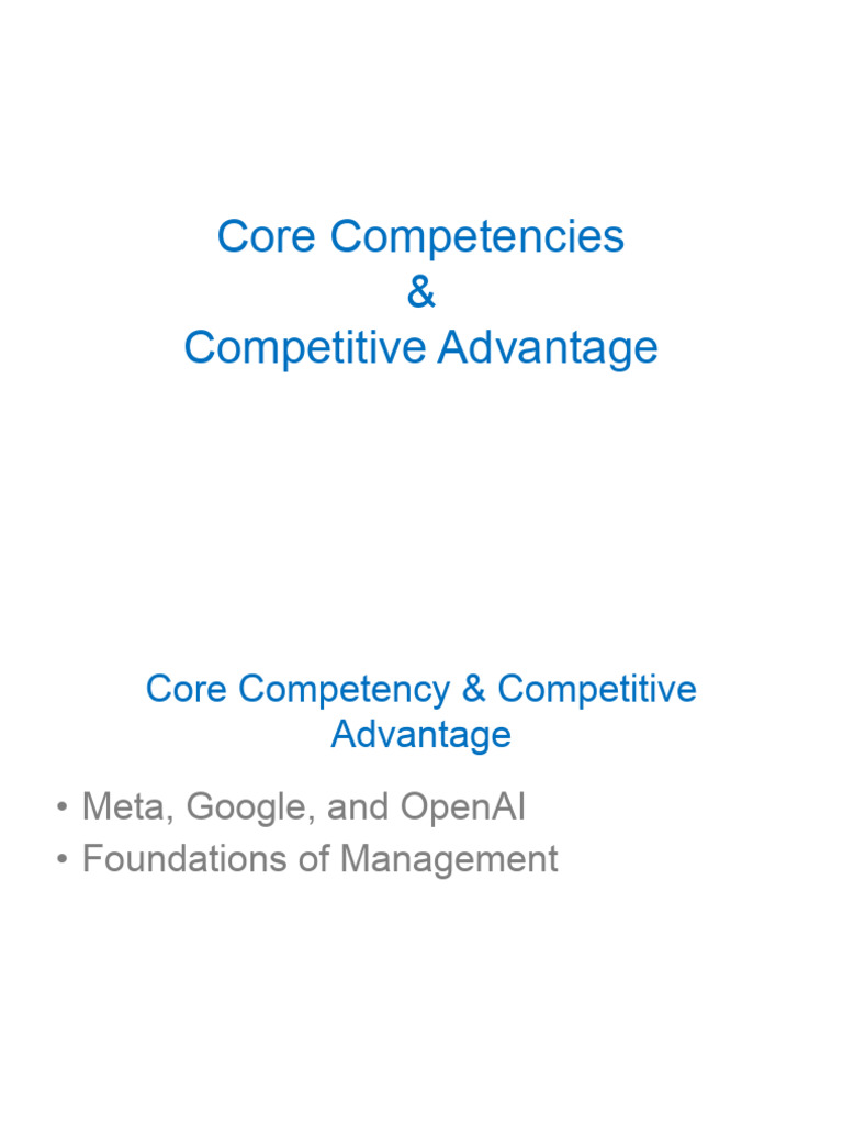 Core Competency VRIO Meta Google OpenAI Dec 6 | PDF | Artificial ...