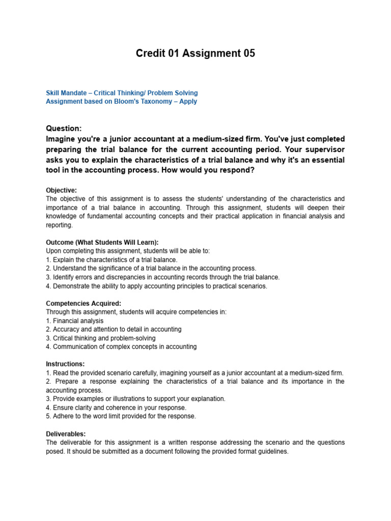 Assignment | PDF | Critical Thinking | Cognition