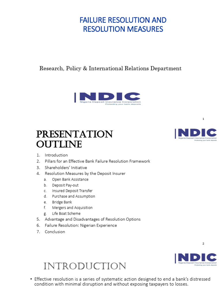 Failure Resolution and Resolution Measures Fundamentals | PDF | Banks ...