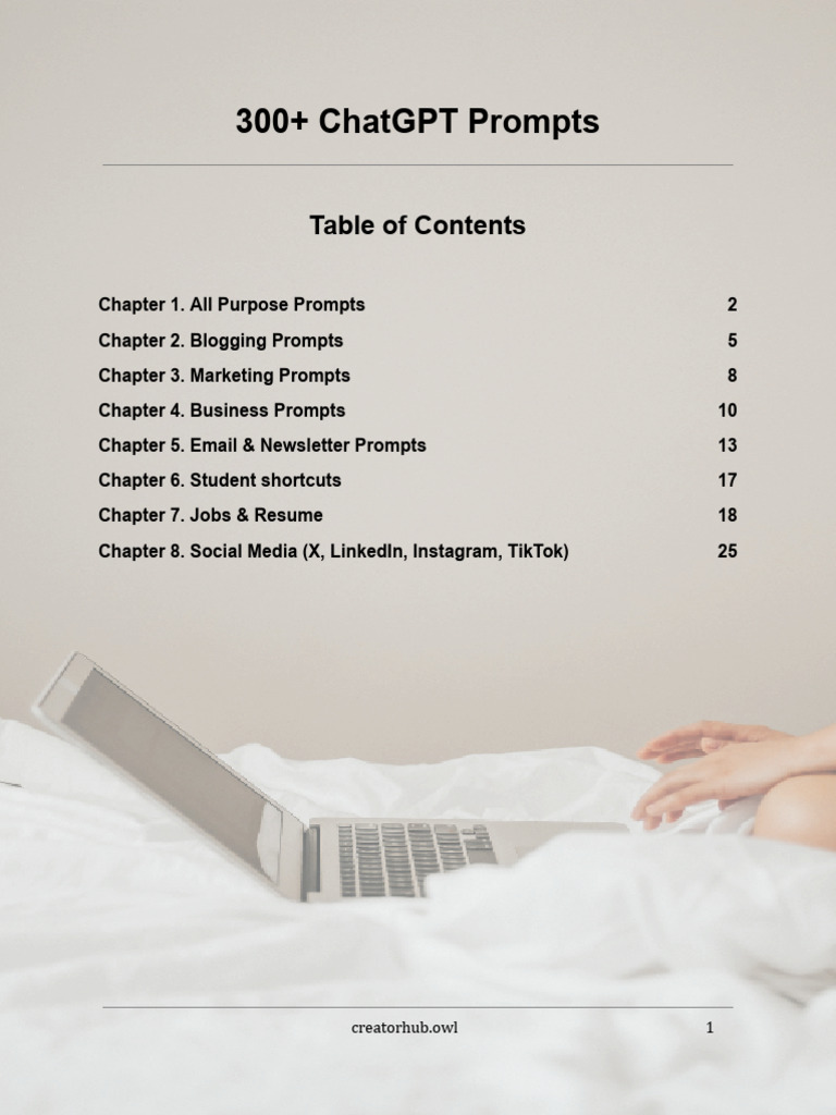 Ebook 300+ ChatGPT Prompts | PDF | Job Interview | Linked In