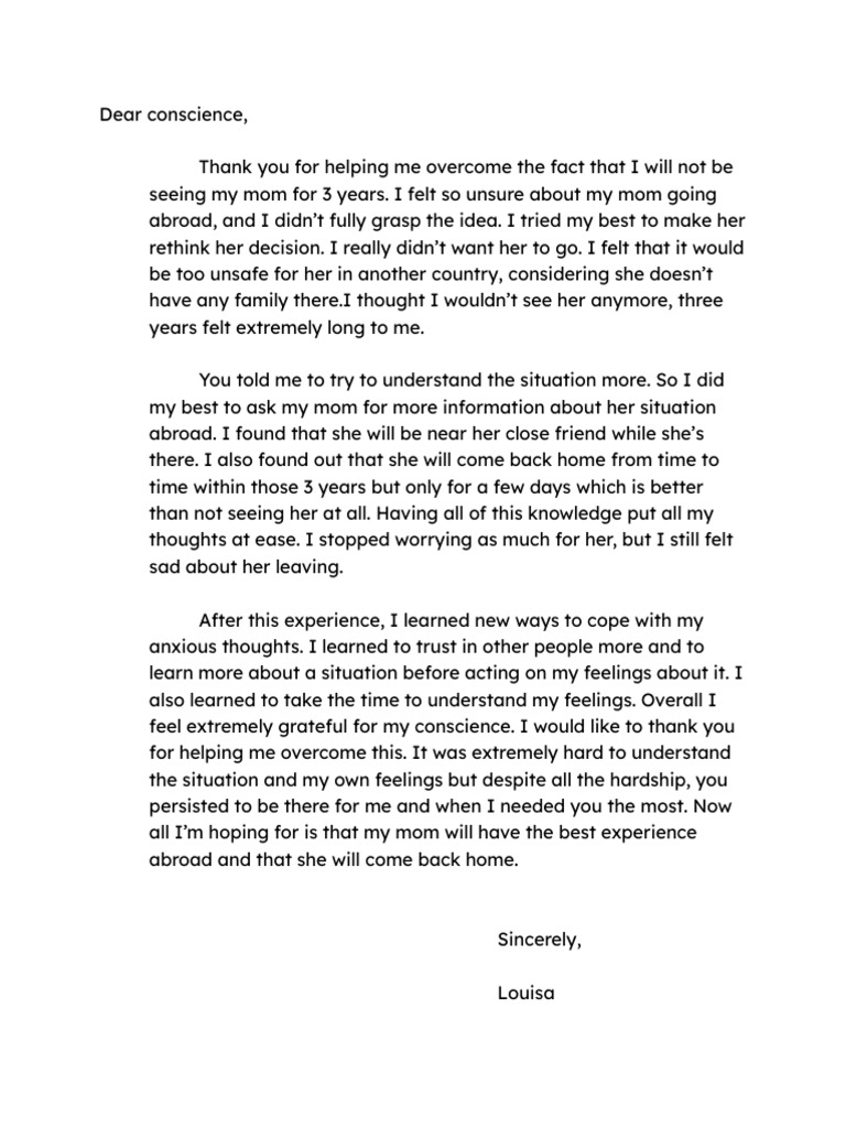 Letter To Conscience | PDF