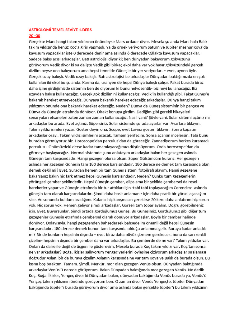 ASTROLOMİ Temel Seviye 1.ders | PDF