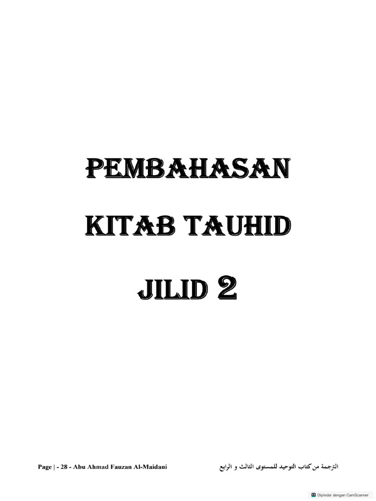 Terjemahan Kitab Tauhid Mustawa 3 Dan 4 | PDF