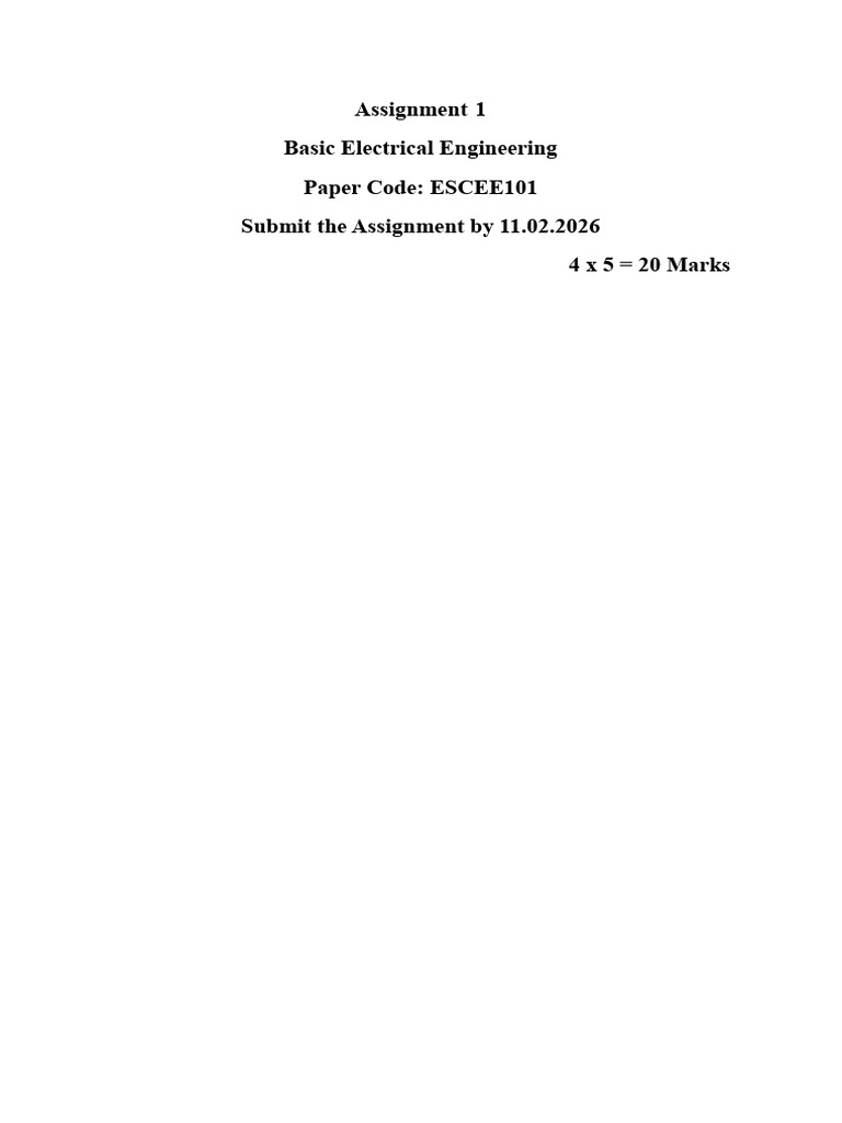 Assignment I BEE | PDF