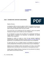 Lettre de Motivation Gendarmerie