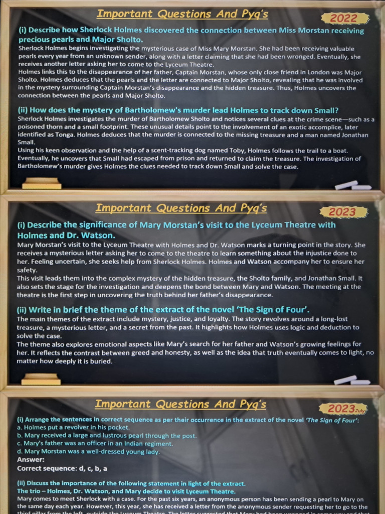 The Sign of 4 Questions | PDF | The Sign Of The Four | Sherlock Holmes