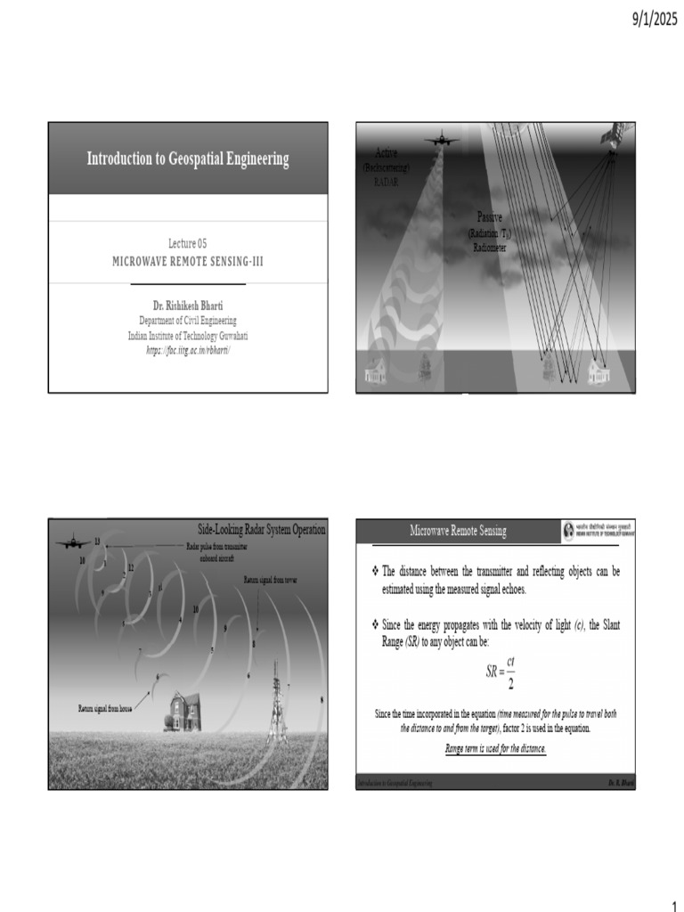 Geospatial Engineering L5 | PDF | Radar | Remote Sensing