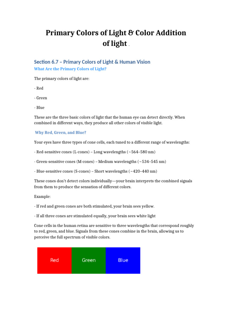 Physics Final Docsx | PDF | Color | Rgb Color Model