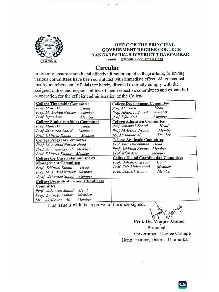 Updated Circular | PDF