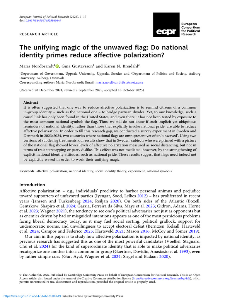 The Unifying Magic of The Unwaved Flag Do National Identity Primes ...