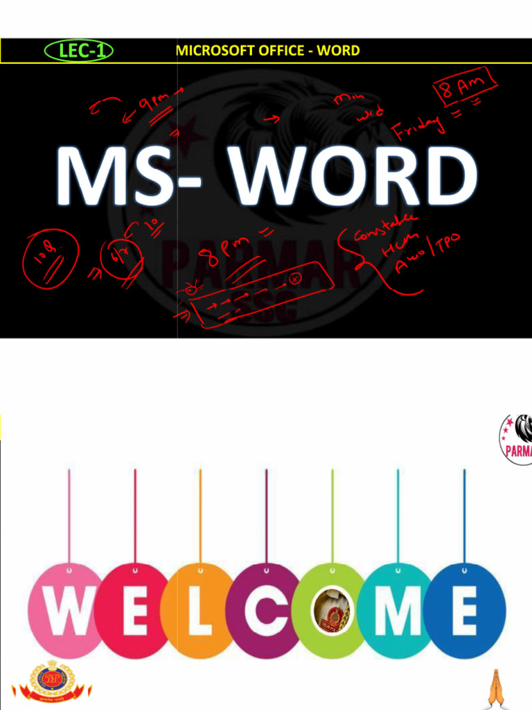 Ms-Word Lec - 1 | PDF