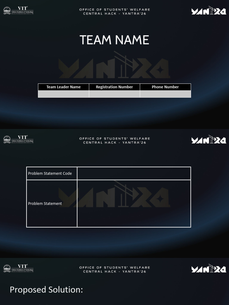 Yantra26 - Central Hack Idea Submission Template | PDF