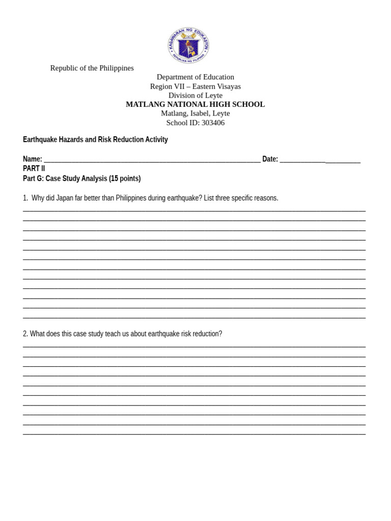 Adm Activity DRRR Part II | PDF | Seismology | Earthquakes