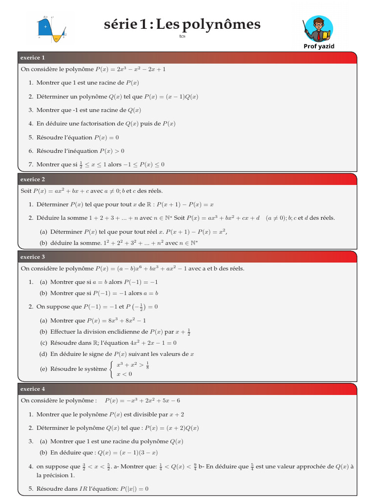 Les Polynômes | PDF | Mathématiques de l'informatique | Algorithmes