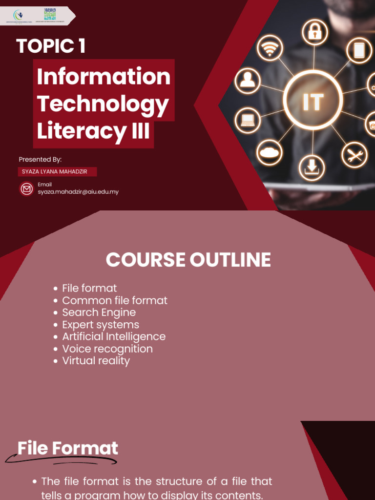 Topic 1 Information Technology Literacy III | PDF | Artificial ...