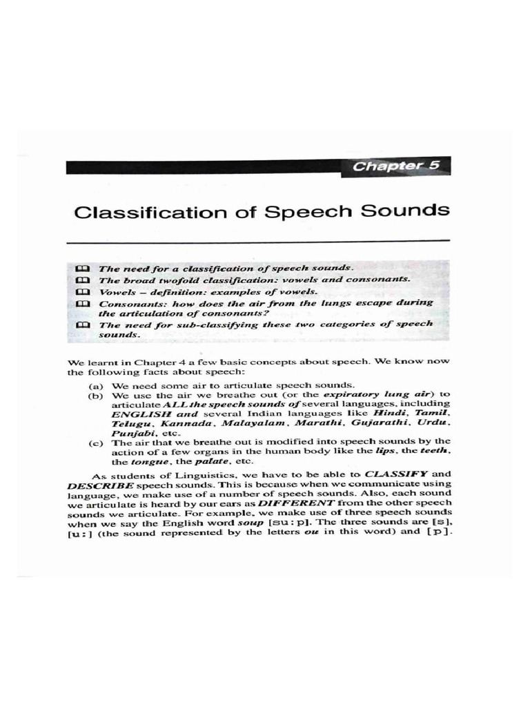 Classification of Speech Sounds | PDF
