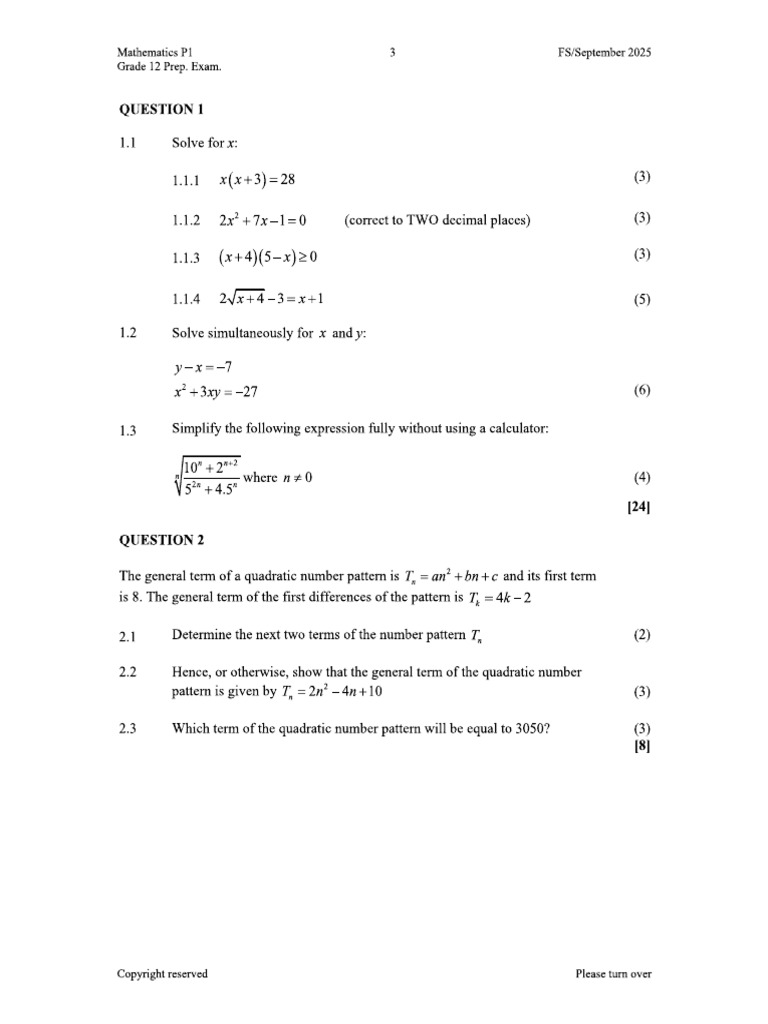 Grade 12 Maths Jan | PDF