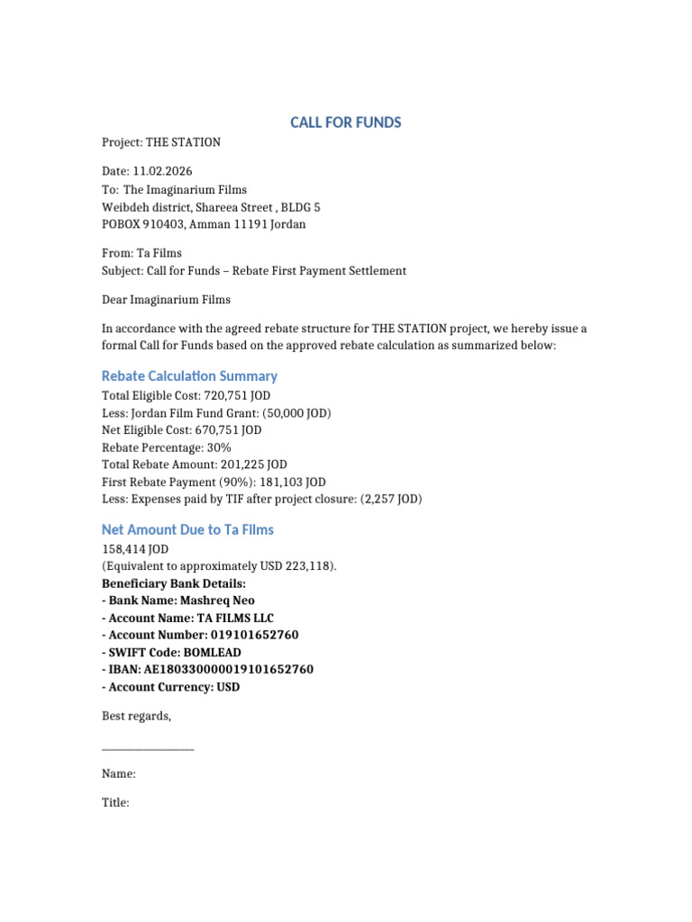 The Station Call For Funds | PDF