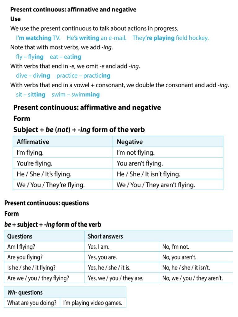 Present Continuous | PDF