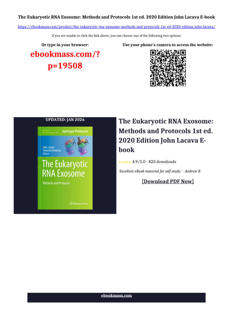The Eukaryotic RNA Exosome: Methods and Protocols 1st ed. 2020 Edition ...