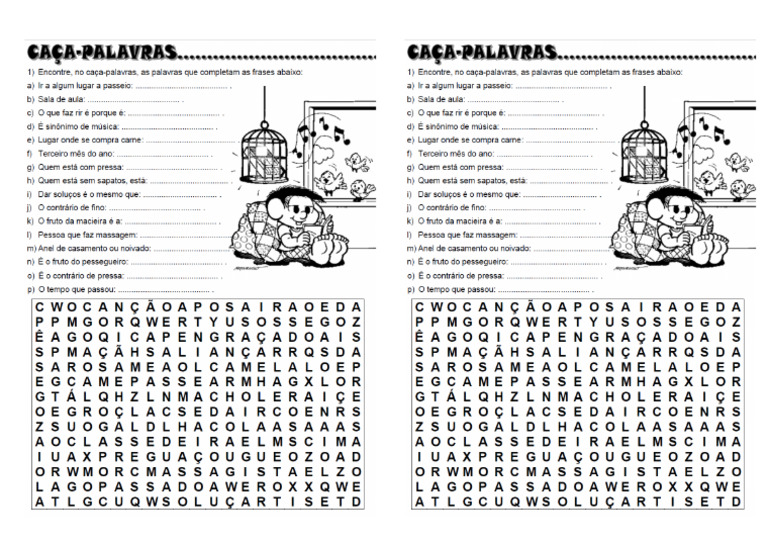 Caça Palavras Ç S SS | PDF