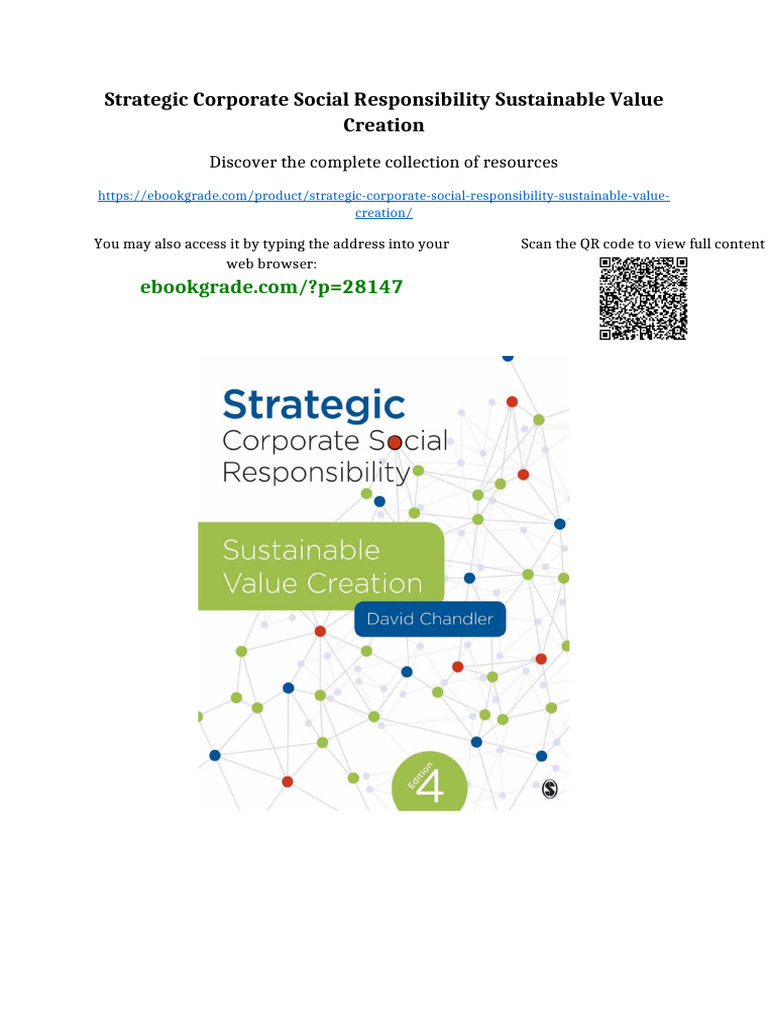 Strategic Corporate Social Responsibility Sustainable Value Creation ...