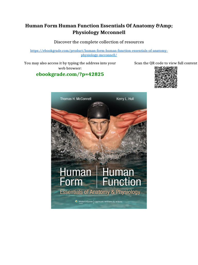 Human Form Human Function Essentials of Anatomy & Physiology McConnell ...