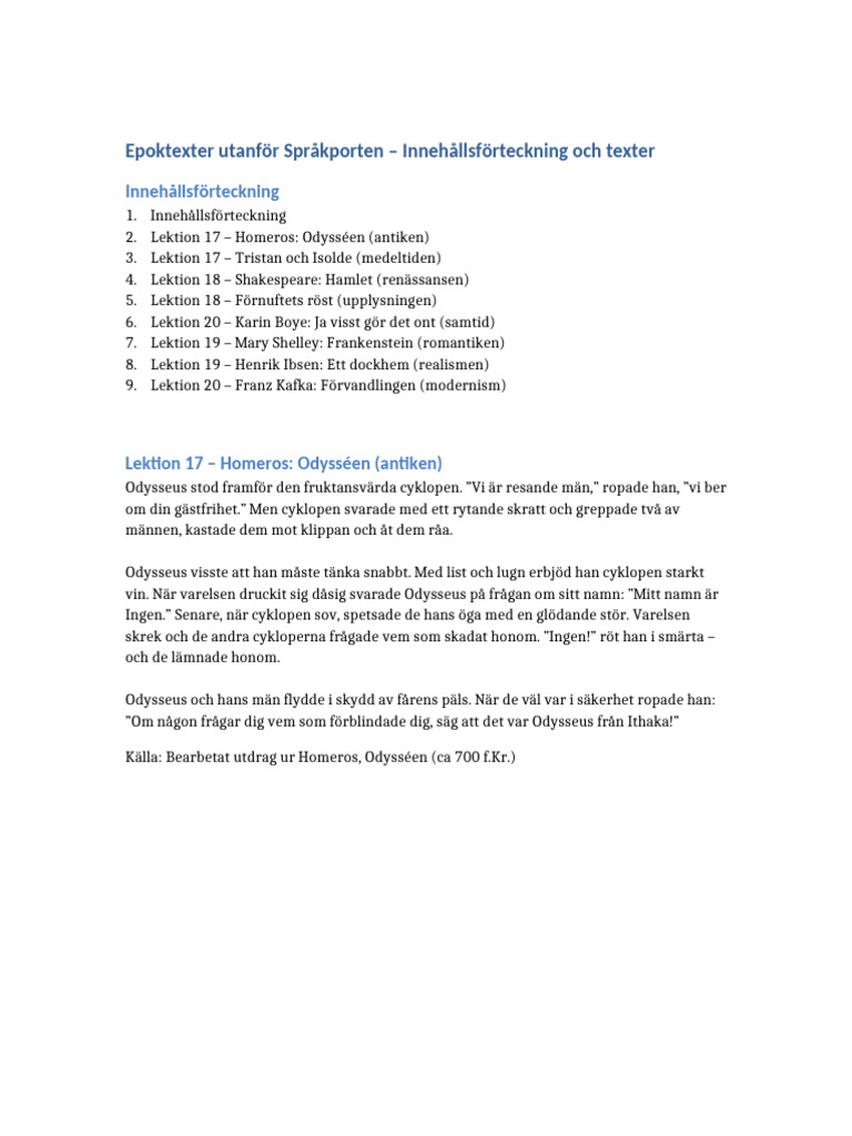 Kompletterande Texter Modul 4 | PDF