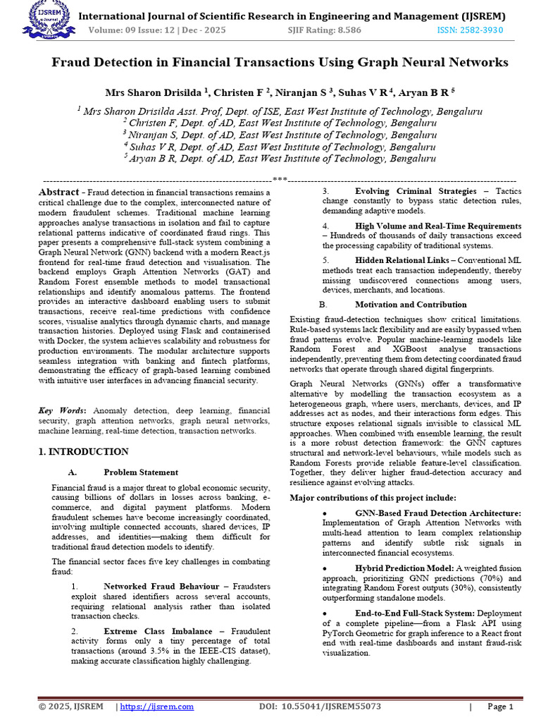 Fraud Detection in Financial Transactions Using Graph Neural Networks ...