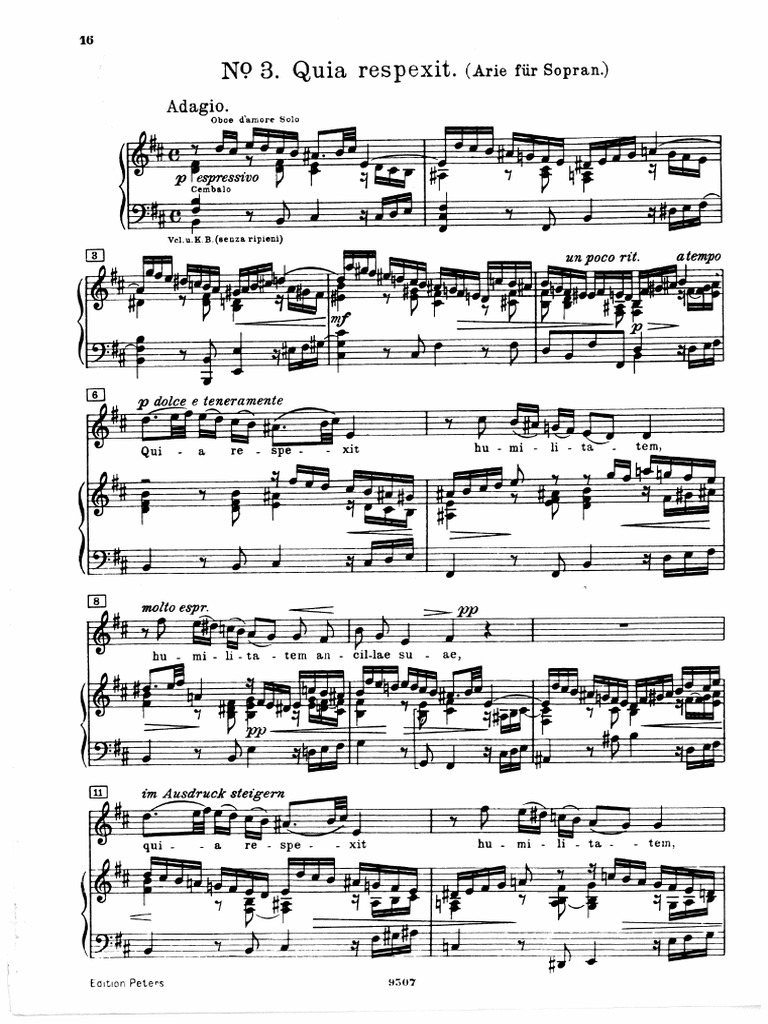 J.S. Bach Quia Respexit Magnificat | PDF