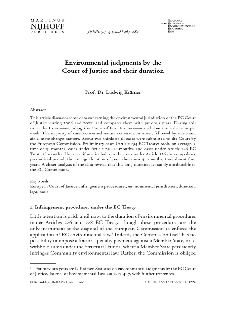 Environemental Judgments by The Court of Justice | PDF | European Court ...