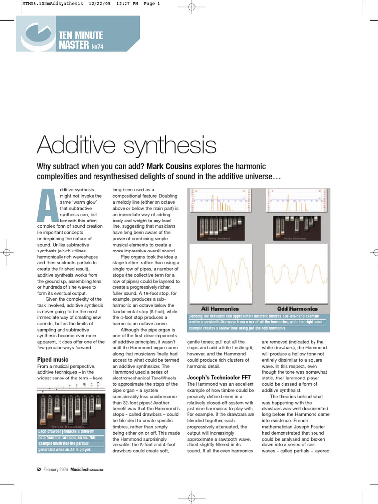 Additive Synthesis 10MM74 | PDF | Sound