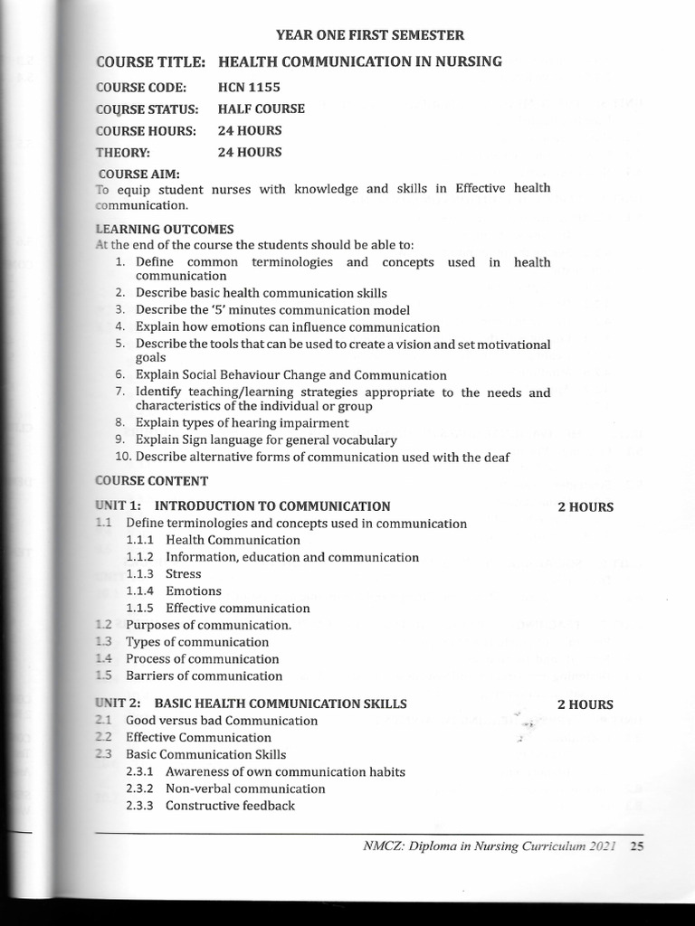 Health Communication Course Outline | PDF
