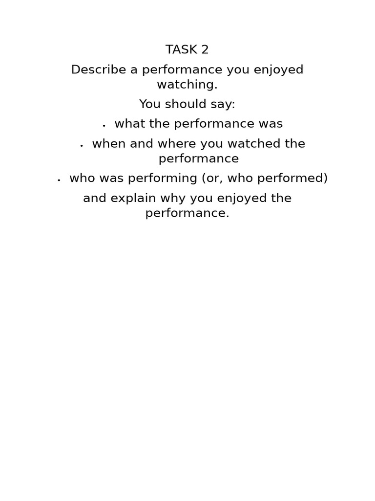 Speaking Task 2 | PDF