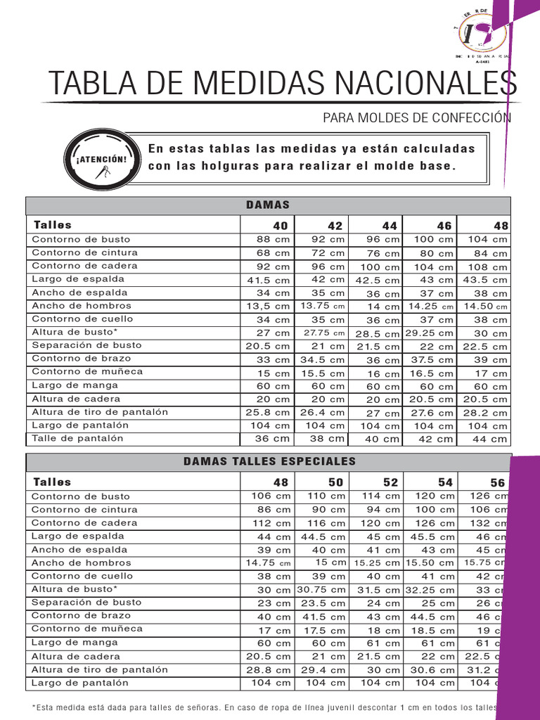 Hermenegildo Zampar Tabla de Medidas Repaired | PDF