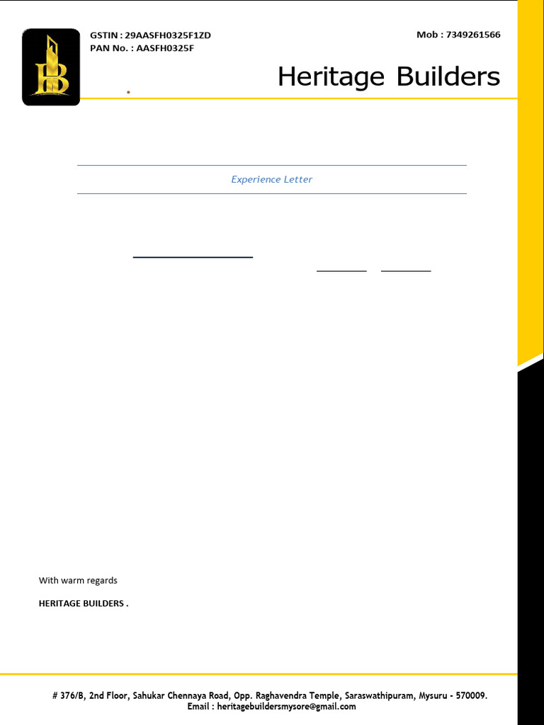 Expirence Letter | PDF