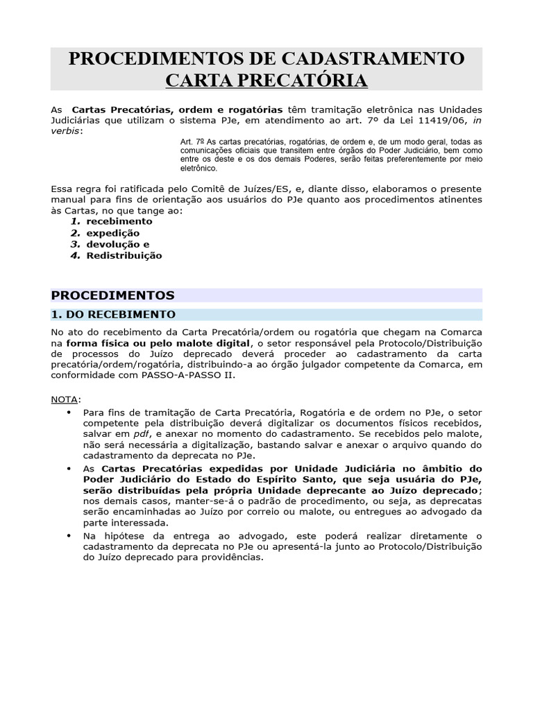 Peticionamento - Carta Precatoria 101215 | PDF